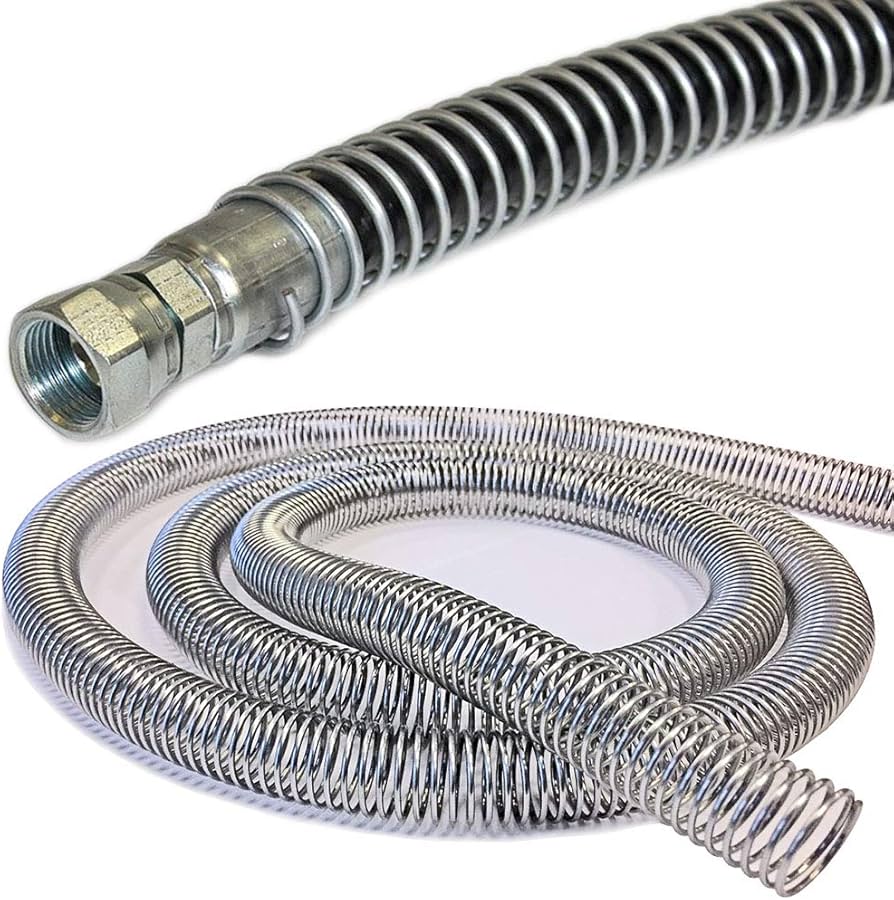 przykład osłony sprężynowej metalowej na przewody hydrauliczne